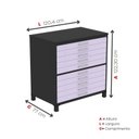 Ver imagem 3 de Mapoteca 10 Gavetas 120,4cm x 122,3cm Aço Preto/Lilas