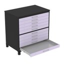 Ver imagem 4 de Mapoteca 10 Gavetas 120,4cm x 122,3cm Aço Preto/Lilas