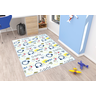 Tapete infantil p/ quarto menino macio e com antiderrapante com tema gamer game - 4