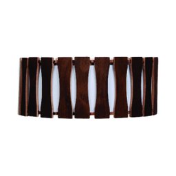 Lustre Plafon Madeira Ripado Redondo 50 Cm para Sala de Estar Sala de Jantar Cor Málaga - 3
