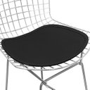 Ver imagem 1 de Almofada Assento Bertoia - Cadeira ou Banqueta 162 - Bella Brasil Decor Couro Natural Preto