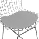 Ver imagem 7 de Almofada Assento Bertoia - Cadeira ou Banqueta 162 - Bella Brasil Decor Couro Natural Preto