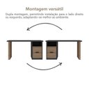 Ver mais imagens de Conjunto com 2 Escrivaninhas Florence Elegante com Pés Ripados, e Nichos 4 Gavetas Marrom/Nogal/Preto Artany