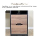 Ver imagem 7 de Conjunto com 2 Escrivaninhas Florence Elegante com Pés Ripados, e Nichos 4 Gavetas Marrom/Nogal/Preto Artany