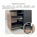 Ver imagem 6 de Conjunto com 2 Escrivaninhas Florence Elegante com Pés Ripados, e Nichos 4 Gavetas Marrom/Nogal/Preto Artany