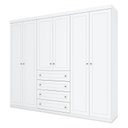 Ver imagem 4 de Berço Nacional Mel Branco Savana – Reller e Guarda Roupa Casal Americano 6 Portas Branco HP e Colchã