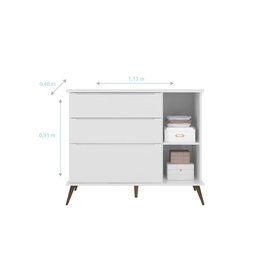 Cômoda Infantil Melinda com 1 Porta - Branco - 4