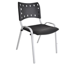 Ver imagem 2 de Kit com 10 Cadeiras Iso para Escola Escritório Comércio Preta Base Branca