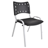 Kit com 10 Cadeiras Iso para Escola Escritório Comércio Preta Base Branca - 2