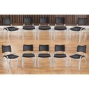 Ver imagem 1 de Kit com 10 Cadeiras Iso para Escola Escritório Comércio Preta Base Branca