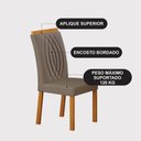 Ver imagem 6 de Conjunto Sala de Jantar Doha 1,60m Tampo Copo Off White com 6 Cadeiras Cinamomo/Off/Joli Camurça