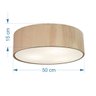 Plafon para Quarto em Madeira Cilíndrico Sq-3068 Cor Natural - 2