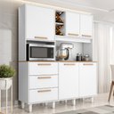 Ver imagem 2 de Kit Cozinha 5 Portas 3 Gavetas 161 cm Mari Branco Absoluto Zanz