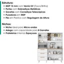 Ver imagem 4 de Kit Cozinha 5 Portas 3 Gavetas 161 cm Mari Branco Absoluto Zanz