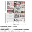 Ver imagem 3 de Kit Cozinha 5 Portas 3 Gavetas 161 cm Mari Branco Absoluto Zanz