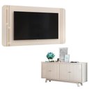Ver imagem 1 de Painel para Tv Suspenso Ariana e Aparador Buffet Mercuri Off White – Dj Móveis
