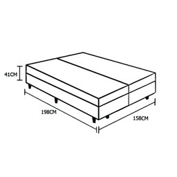 Cama Box Baú Blindado Queen Bipartido HomeQueen Suede Bege 41x158x198 - 4
