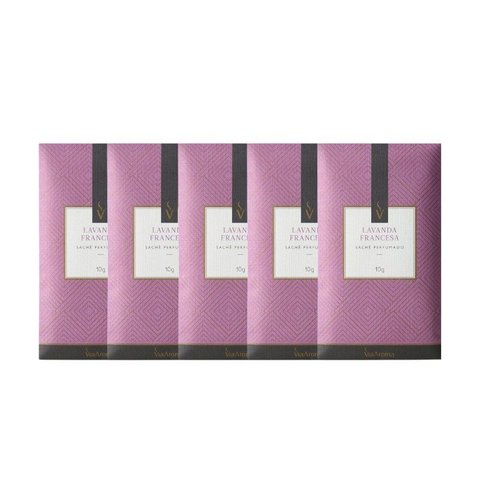 Kit 5 Sachês Perfumados Via Aroma para Guarda-roupa, Armários, Carros (lavanda Francesa)
