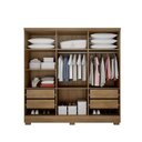 Ver imagem 4 de Guarda Roupa Solteiro com Pés 6 Portas 4 Gavetas - Milly-Cumaru/Fendi - Móveis Novo Horizonte