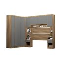 Ver imagem 4 de Guarda Roupa Casal Modulado de Canto 8 Portas e 4 Gavetas Avelã Pf-cinza Supremo Pf