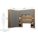 Ver imagem 3 de Guarda Roupa Casal Modulado de Canto 8 Portas e 4 Gavetas Avelã Pf-cinza Supremo Pf
