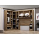Ver imagem 2 de Guarda Roupa Casal Modulado de Canto 8 Portas e 4 Gavetas Avelã Pf-cinza Supremo Pf