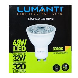 Lâmpada Dicroica LED GU10 3000K Branca Quente MR16 127-220V - 3
