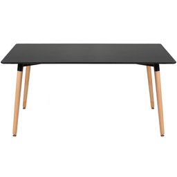 KIT - Mesa de jantar retangular Eames 80 x 160 cm preto + 6 cadeiras Eiffel DSW Cinza escuro - 3