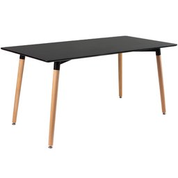 KIT - Mesa de jantar retangular Eames 80 x 160 cm preto + 6 cadeiras Eiffel DSW Cinza escuro - 2