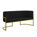 Ver imagem 1 de Sofá Namoradeira Corino 2 Lugares Moderna Base Metal Gold Preto