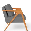 Ver imagem 7 de Kit 2 Poltronas Decorativa para Sala Estar Pietra Estrutura de Madeira L02 Suede Cinza - Lyam