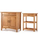 Ver imagem 1 de Kit Balcão Buffet 2 Portas e Aparador para Sala 100% Madeira Solare Carvalho