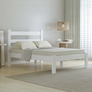 Cama Casal em Madeira Maciça Reforçado Rubi Nemargi:branco