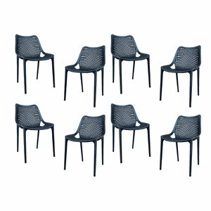 Cadeira Suits Preta Top Chairs Kit com 8