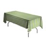 Toalha de Mesa Retangular em Tecido Impermeável Listrado Verde e Branco - 1