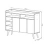 Aparador Buffet 3 Portas Giga Celta Nature-off White - 2