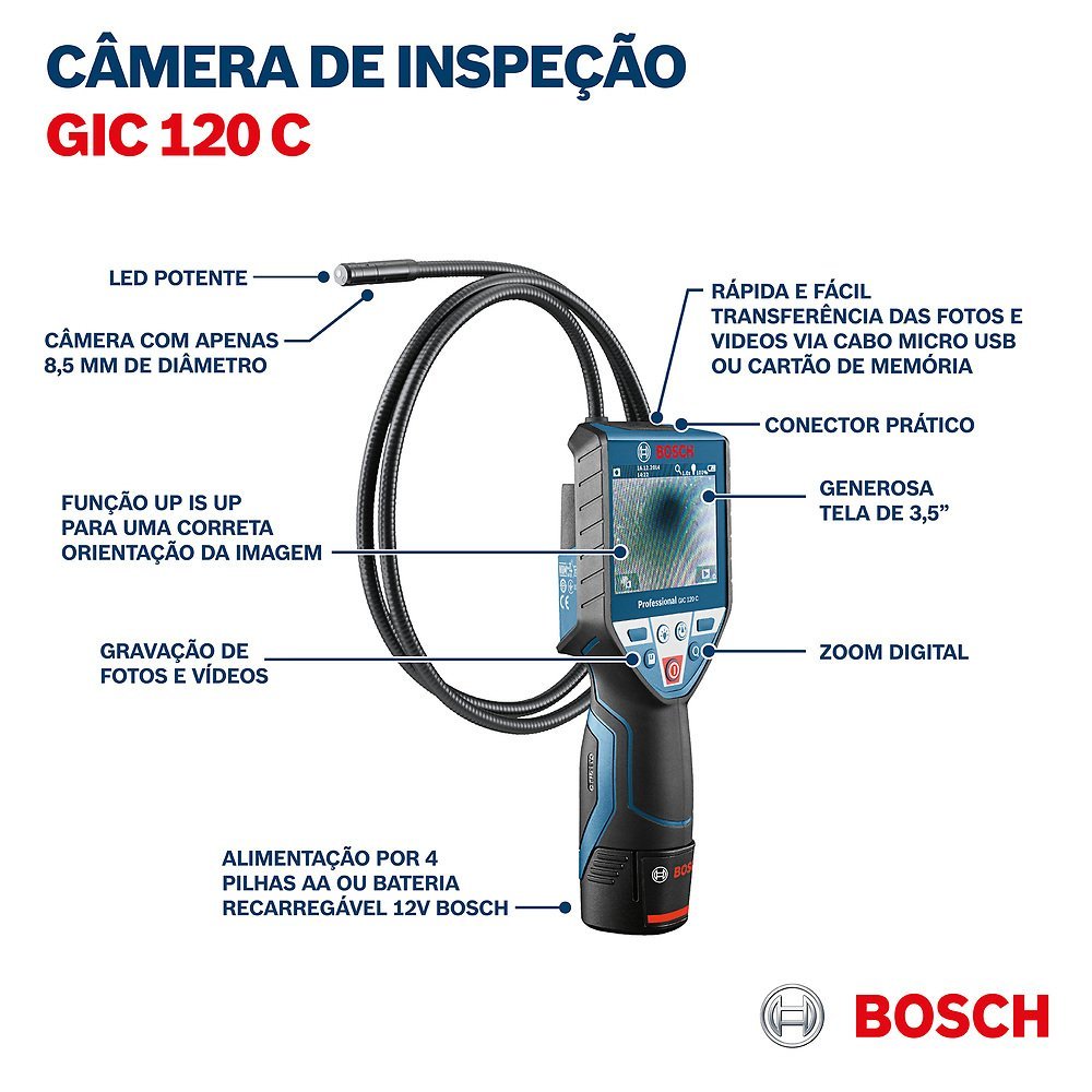 Câmera de inspeção Bosch GIC 120C - 6