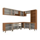 Ver imagem 3 de Cozinha Completa Venaly 18 Portas 2 Gavetas com Vidro Cinamomo/Off White - Henn