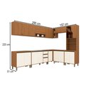 Ver imagem 4 de Cozinha Completa Venaly 18 Portas 2 Gavetas com Vidro Cinamomo/Off White - Henn