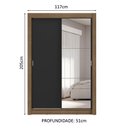 Ver imagem 4 de Guarda-roupa Solteiro 2 Portas de Correr com Espelho 4 Gavetas Rustic/preto Vivare Plus Madesa