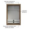Guarda-roupa Solteiro 2 Portas de Correr com Espelho 4 Gavetas Rustic/preto Vivare Plus Madesa - 6