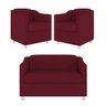 Kit 2 Poltronas Decorativas Tilla + Namoradeira Sala De Estar Cor:Marsala - 2