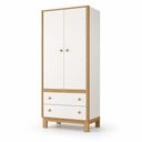 Ver imagem 2 de Quarto de Bebê Flora Guarda Roupa 2 Portas Cômoda 4 Gavetas Berço Qmovi