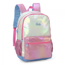 Ver imagem 2 de Mochila Costas Juvenil Barbie Holográfica Rosa/azul Luxcel