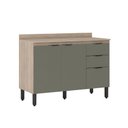 Ver imagem 1 de Balcão Armário Cozinha Modulada C Tampo 2 Cavetas 3 Portas:avena/menta
