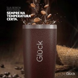 Copo Térmico Glück 591ml Aço Inox Copo Para Cerveja Café Com Tampa Abre Fecha Hammer Tobacco - 6