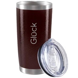Copo Térmico Glück 591ml Aço Inox Copo Para Cerveja Café Com Tampa Abre Fecha Hammer Tobacco - 5