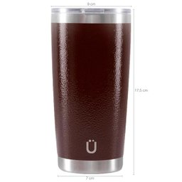Copo Térmico Glück 591ml Aço Inox Copo Para Cerveja Café Com Tampa Abre Fecha Hammer Tobacco - 3