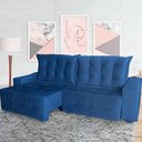 Ver imagem 1 de Sofá Euro Retrátil Reclinável 200cm Veludo Light Azul