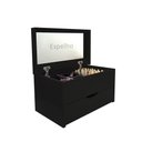 Ver imagem 2 de Porta Maquiagem Caixa Organizadora Com Espelho Preto Laca